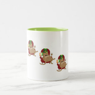 Caneca De Café Em Dois Tons St. Gato da gordura do dia da almofada
