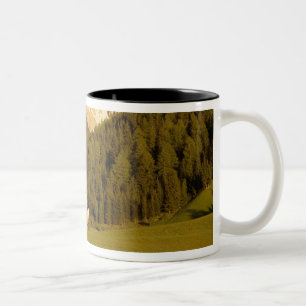 Caneca De Café Em Dois Tons St Giovanni, Val di Funes, Dolomitas, Itália