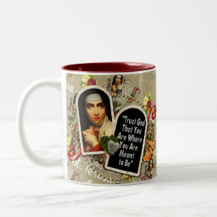 Caneca De Café Em Dois Tons St Teresa de Avila Catholic Saint Therese