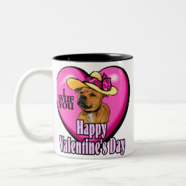 Caneca De Café Em Dois Tons Staffordshire Bull Dia de os namorados