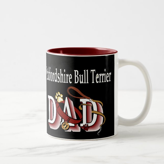 Caneca De Café Em Dois Tons Staffordshire Bull Terrier Pai Gifts (Direita)