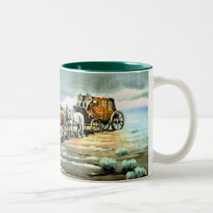 Caneca De Café Em Dois Tons STAGECOACH CHUVOSO por SHARON SHARPE