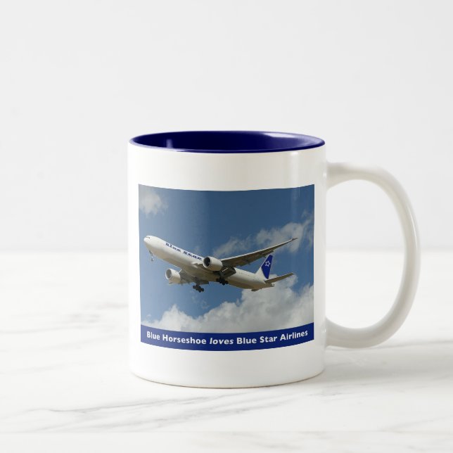 Caneca De Café Em Dois Tons Star Airlines azul agride (Direita)