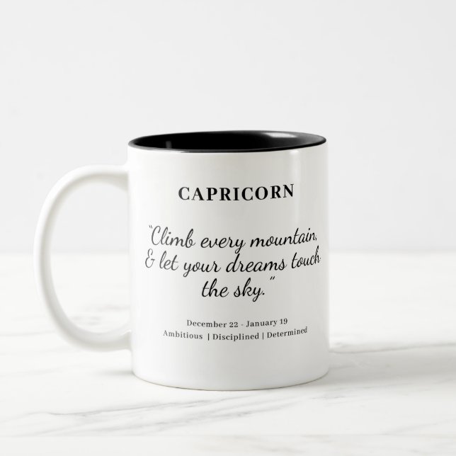 Caneca De Café Em Dois Tons Star Power: Capricórnio Astrology Mug (Esquerda)