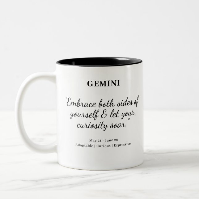 Caneca De Café Em Dois Tons Star Power: Gemini Astrology Mug (Esquerda)