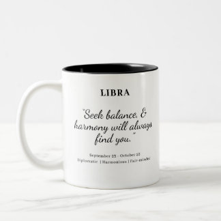 Caneca De Café Em Dois Tons Star Power: Libra Astrology Mug