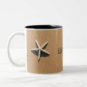 Caneca De Café Em Dois Tons Starfish na praia Sandy