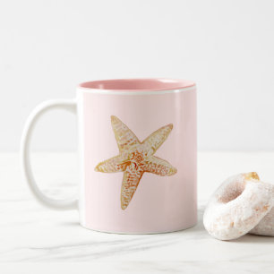 Caneca De Café Em Dois Tons Starfish Painting Orange Art Mug
