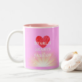 Caneca De Café Em Dois Tons Starlit Hearts Fashion Red Heart Shine