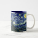 Caneca De Café Em Dois Tons Starry Night por Van Gogh<br><div class="desc">Starry Night por Van Gogh em Mouseads,  cartões postais e muito mais!</div>