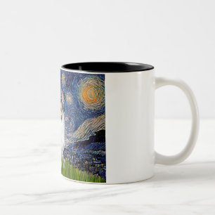 Caneca De Café Em Dois Tons Starry Night - Tricolor Welsh Corgi 10