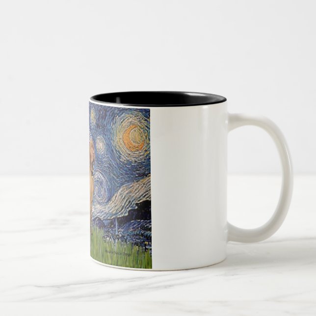 Caneca De Café Em Dois Tons Starry Night - Viszla 2 (Direita)
