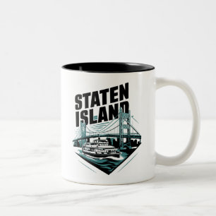 Caneca De Café Em Dois Tons Staten Island New York Ferry