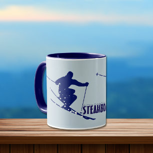 Caneca De Café Em Dois Tons Steamboat Blue Skier