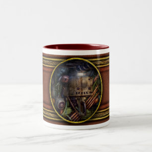 Caneca De Café Em Dois Tons Steampunk - Naval - A estação de comunicação