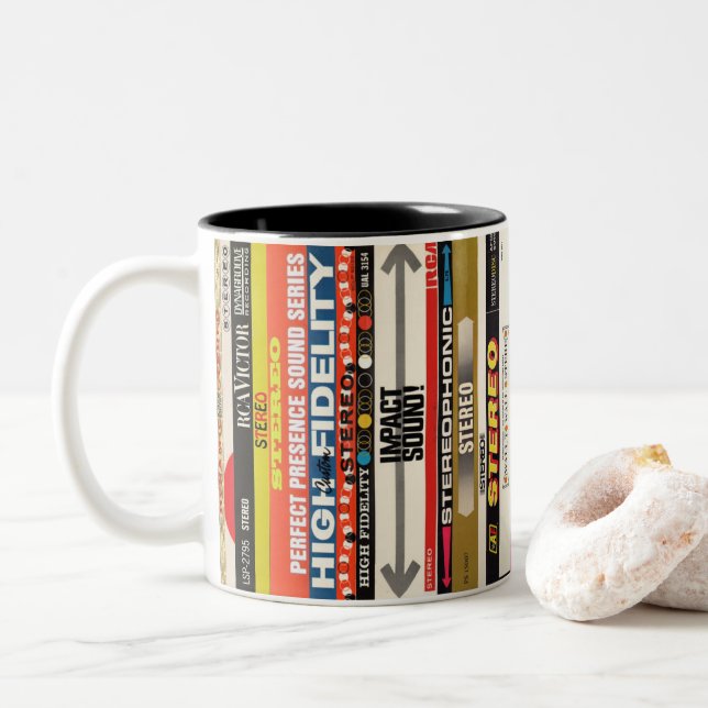 Caneca De Café Em Dois Tons Stereo Mug (Com Donut)