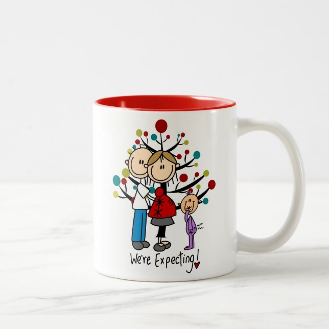 Caneca De Café Em Dois Tons Stick Figures Expectativa Parente Girl (Direita)