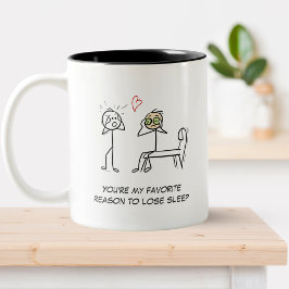 Caneca De Café Em Dois Tons Stickman Humor Cite Dia de os namorados Engraçado 