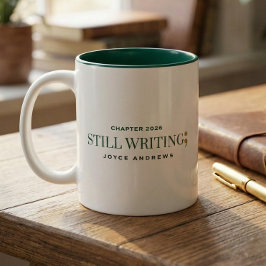 Caneca De Café Em Dois Tons Still Writing Semicolon Custom Recovery Green