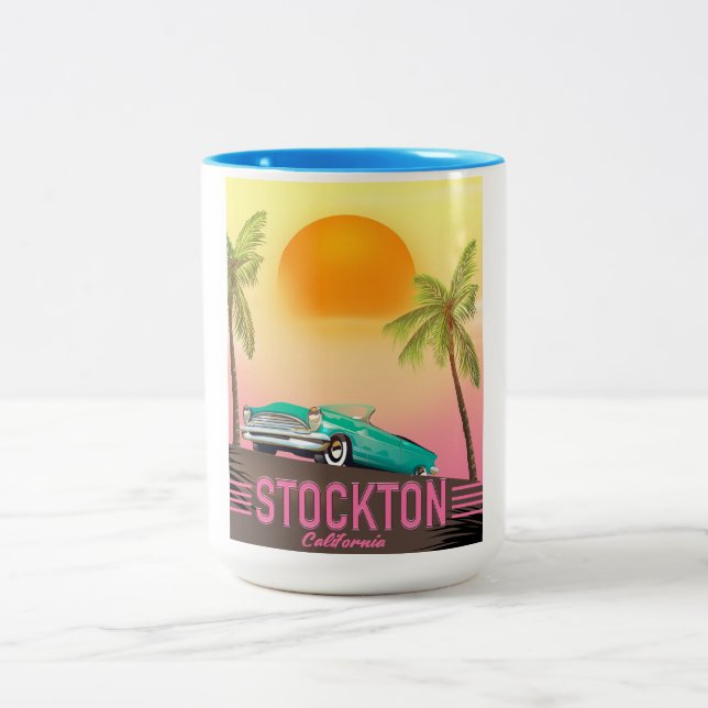 Caneca De Café Em Dois Tons Stockton California EUA (Centro)