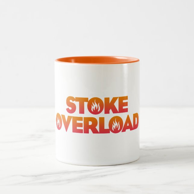 Caneca De Café Em Dois Tons Stoke Overload Flames (Centro)