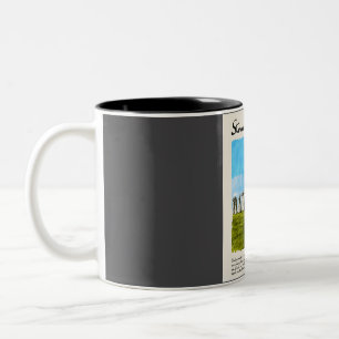 Caneca De Café Em Dois Tons Stonehenge Vintage Watercolor Viagem
