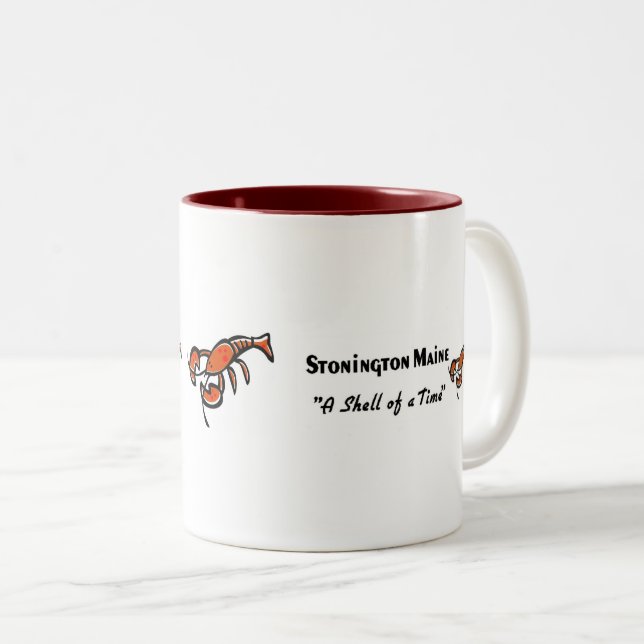 Caneca De Café Em Dois Tons Stonington Maine Lobster Coffee Mug (Frente Esquerda)