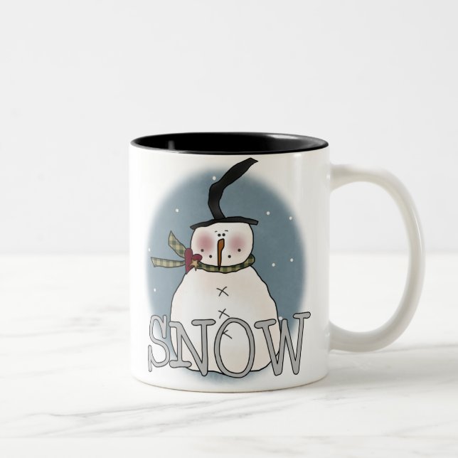 Caneca De Café Em Dois Tons Stovepipe Hat Snowman (Direita)