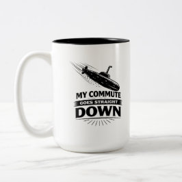 Caneca De Café Em Dois Tons Straight Down Commute Submarine Humor