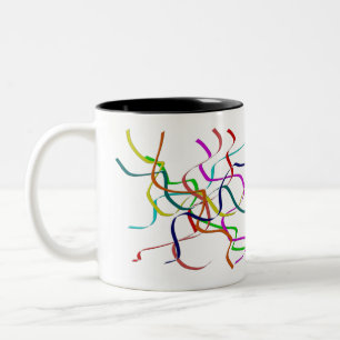 Caneca De Café Em Dois Tons Streamers de plástico colorido