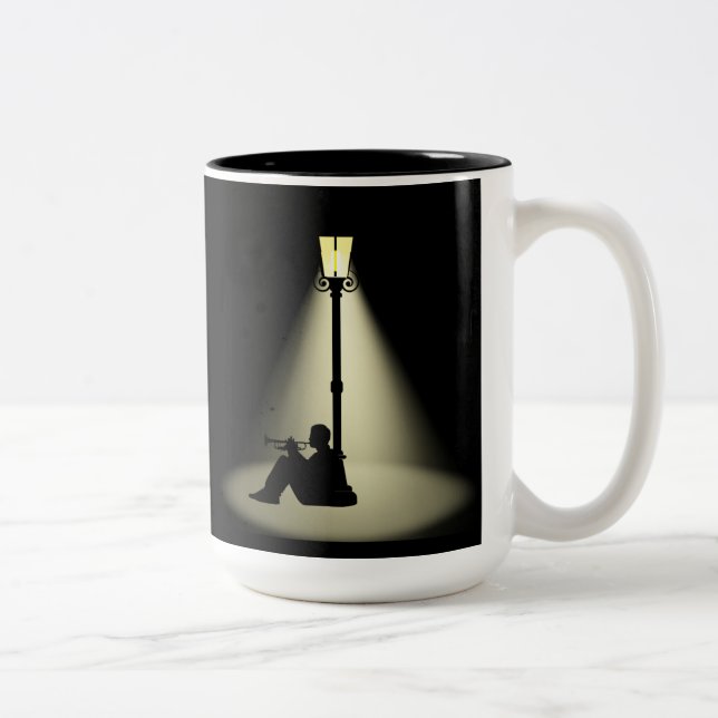 Caneca De Café Em Dois Tons Streetlight Dancer Jazz Music Coffee Mug (Direita)