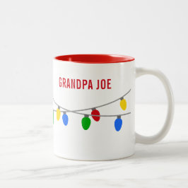 Caneca De Café Em Dois Tons String de Natal das Luzes | Personalizado