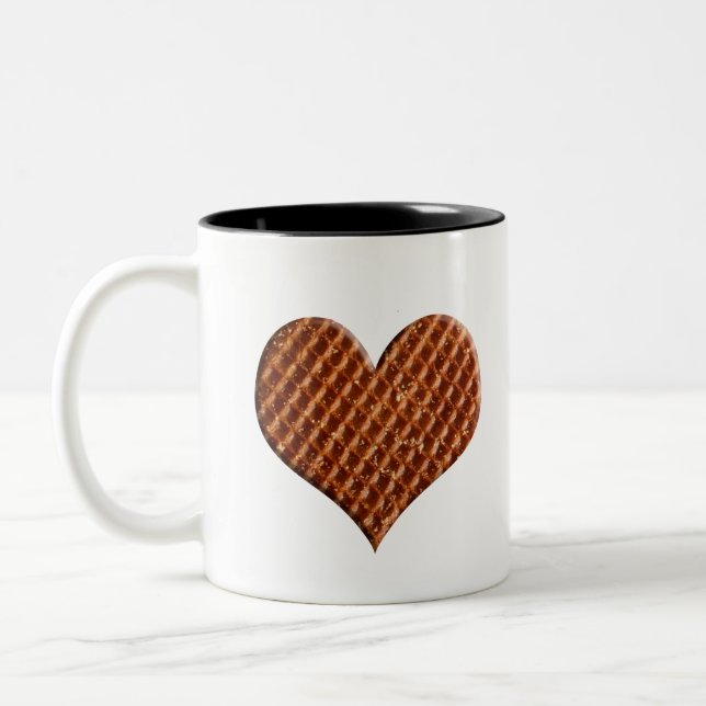 Caneca De Café Em Dois Tons Stroopwafel hartjes (Esquerda)