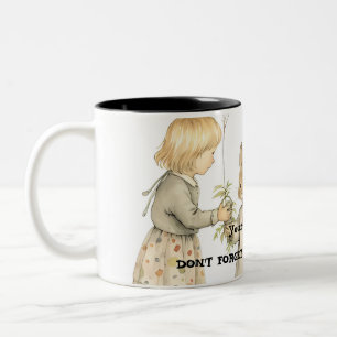 Caneca De Café Em Dois Tons Sua Alma Infantil - Ilustração Vintage