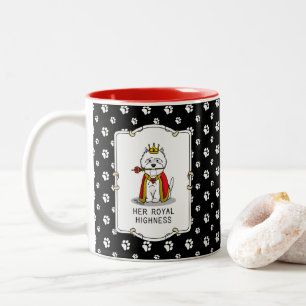 Caneca De Café Em Dois Tons Sua Alteza Real Dog Rainha Westie