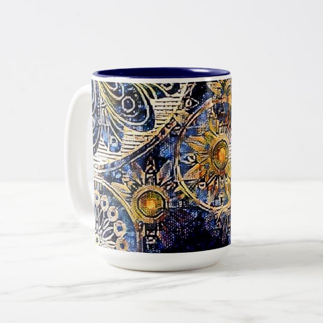 Caneca De Café Em Dois Tons Sua caneca de dois tons de 15 oz personalizada (Frente Esquerda)