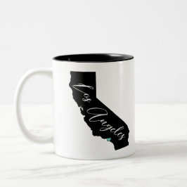Caneca De Café Em Dois Tons Sua cidade na Califórnia em nome e Heart Los Angel