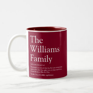 Caneca De Café Em Dois Tons Sua Definição de Família Divertida Moderna Burgund