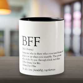 Caneca De Café Em Dois Tons Sua definição de melhor amigo BFF Divertido Modern
