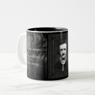 Caneca De Café Em Dois Tons Sua Fave Edgar Allen Poe Cita Vintage Assustadora