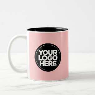 Caneca De Café Em Dois Tons Suas cores do especial de logotipo Blush Rosa Dour