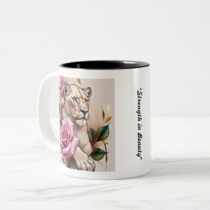 Caneca De Café Em Dois Tons "Suave Luxo em Flor"