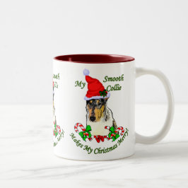 Caneca De Café Em Dois Tons Suave presentes de Natal Collie