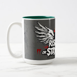 Caneca De Café Em Dois Tons Suba Acima ou Fique Abaixo – Presentes de Motivaçã