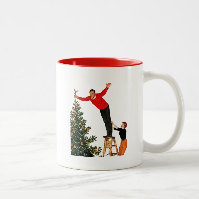 Caneca De Café Em Dois Tons Subindo a Árvore (Direita)