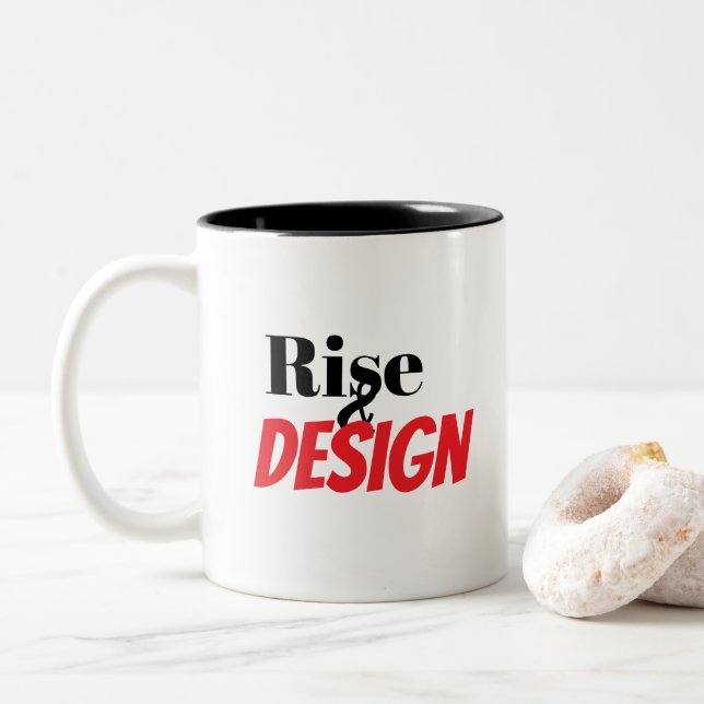 Caneca De Café Em Dois Tons Subir & Projetar (Com Donut)