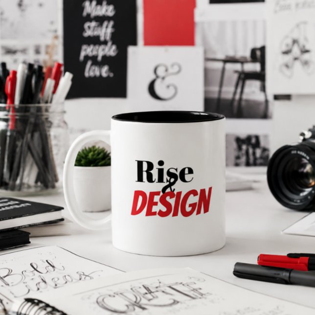 Caneca De Café Em Dois Tons Subir & Projetar (Criador carregado)