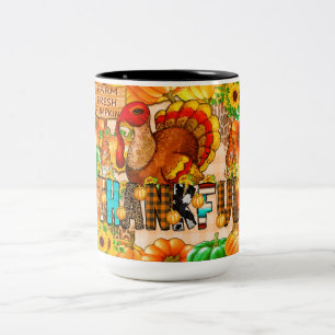 Caneca De Café Em Dois Tons Sublimação de Tumbler Magro de Ação de Graças - Di