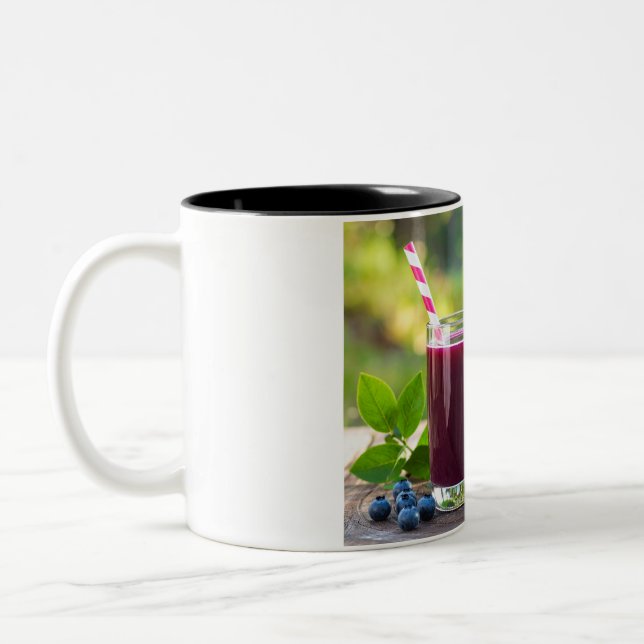 Caneca De Café Em Dois Tons suco com canudo (Esquerda)