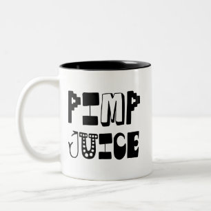Caneca De Café Em Dois Tons Suco de Cafetão Humor Divertido em Texto Preto Urb